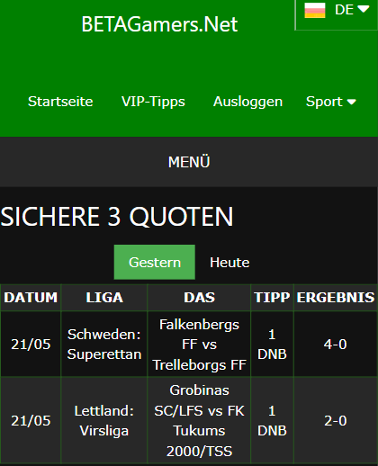 gewonnene Wettscheine